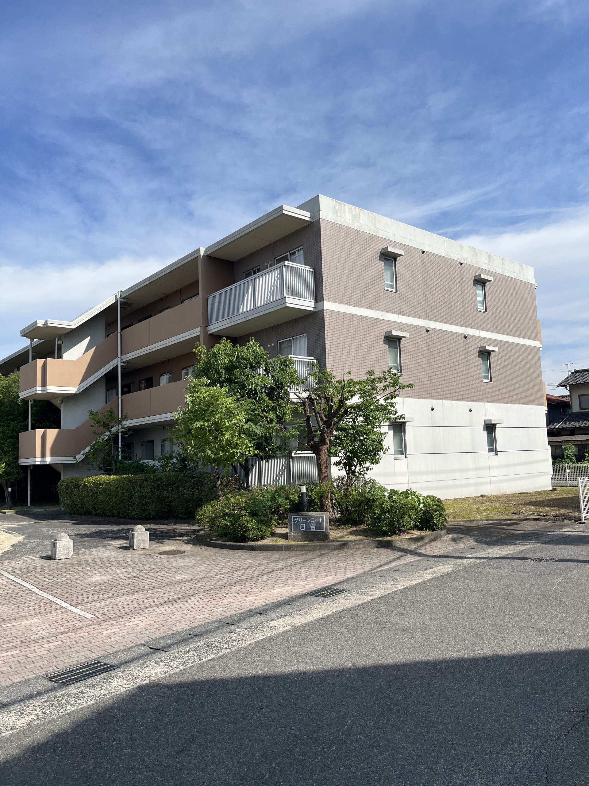 マンションの木の剪定　伐採　倉敷市日吉町